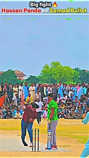 Big Fight 🔥 Hassan Penda vs Samad Bullet 😱 #shorts #cricket #tapeballcricket