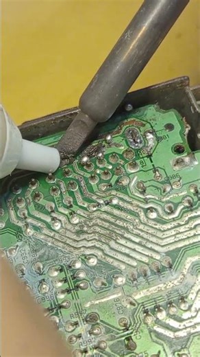 Repair peeled PCB tracks and corroded solder.