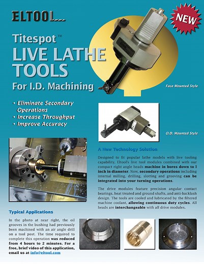 Titespot® Live Lathe Tools | Internal Milling, Drilling & Keyseating by Eltool