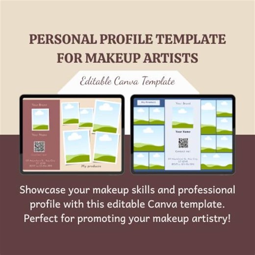 Makeup Artist Profile Template | Editable Portfolio & Branding (canva) - Etsy UK