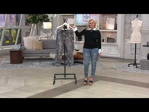 Laurie Felt Classic Denim Floral Boyfriend Jeans on QVC