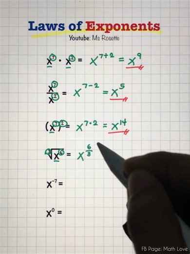 7.6K views · 122 reactions | EASY MATH: Laws of Exponents  #basicmathreview | Math Love | Facebook