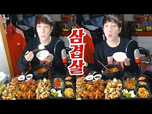 Pork belly, sundae stir-fry, kimchi stew, and plain rice mukbang★Kkantapiya Mukbang