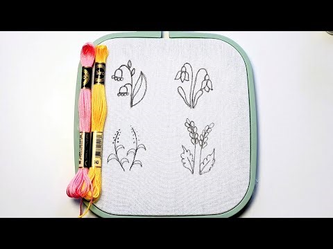 4 VERY EASY LITTLE FLOWERS HAND EMBROIDERY DESIGNS FOR BEGINNERS