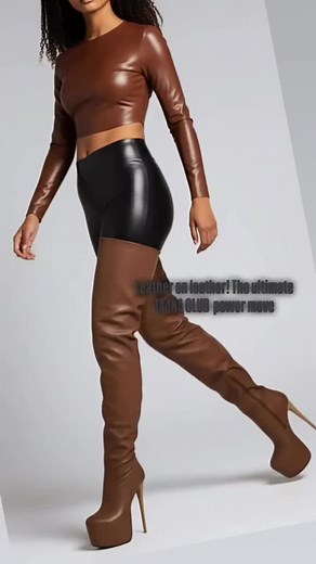 Brown Leather Thigh High Platform Boots Review
