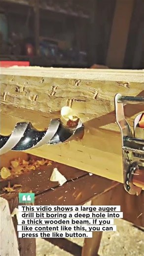 Giant Auger Drill Bit in Action – Powerful Wood Drilling Technique