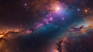 Capture the essence of the universe with this abstract space scene, showcasing the brilliance of cosmic light, galaxies, and the infinite possibilities of deep space and beyond.