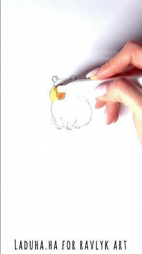 🦫 🎨 Capybara Drawing 💛 Cute Animal Art for Beginners ✅ #shorts #drawing #RavlykArt