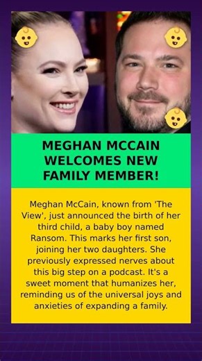 Meghan McCain Welcomes New Family #MeghanMcCain #CelebrityBaby #NewBaby #FamilyNews #TheView
