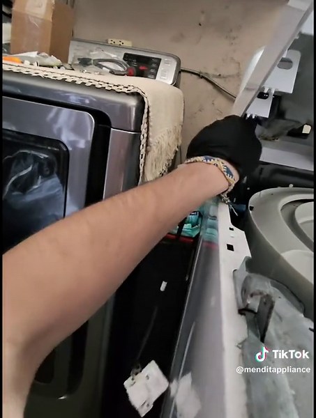 Faulty door latch ❌ Watch me swap it out on this LG top loader and fix a hidden water line mistake! 💧🔥#washerrepair #appliancerepair #LGwasher #MendItAppliance #repairGuy