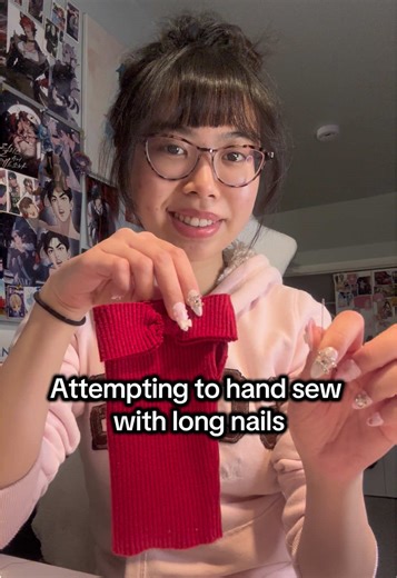 Hand Sewing Struggles with Long Nails