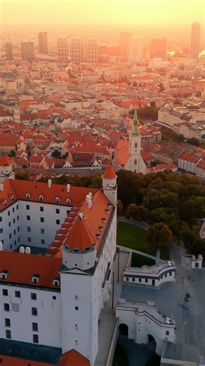 Drone views of Bratislava: Castles, bridges, and the Danube