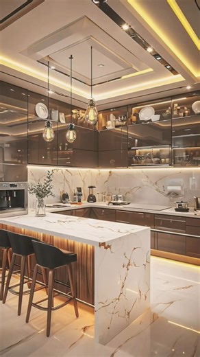 modular kitchen with ss trolley marble finish laminate 1mm #shorts #viral #trending #shorts