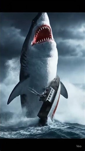 Giant AI Shark Destroys Fishing Boat During Storm | Hyper Realistic