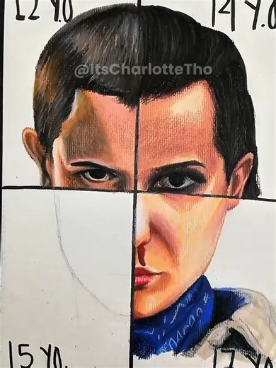 😱 Drawing Eleven but in her DIFFERENT AGES!11 at 14?!😳#foryoupage #strangerthings5 #eleven #elevenstrangerthings #drawings