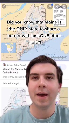 Maine's only US neighbor! #funfacts #maine #newhampshire #interesting #geography #viral #fyp #fypシ #newengland #atlantic #massachusetts