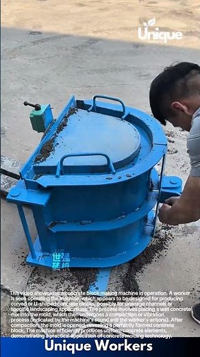 Concrete Block Making Machine in Action: Creating Pavement Blocks