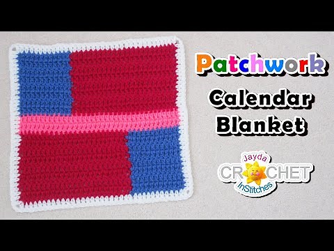 Crochet Off-Set Square 12" Block - Patchwork Calendar Blanket - December