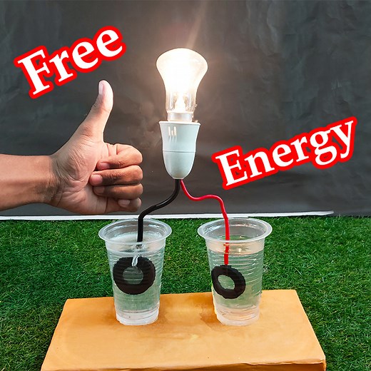 Water with Light Bulb Using Salt Water And mini Magnets - Free Energy 100% | Rana Craft