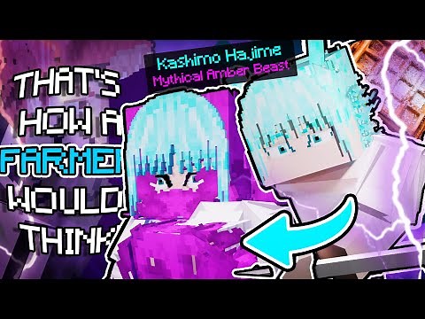 Using MYTHICAL AMBER BEAST as KasHIMo Hajime to FIGHT FARMERS in Minecraft!