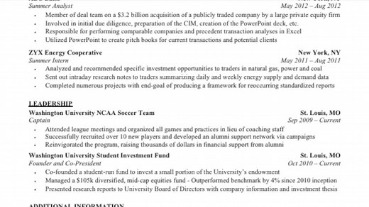 Download the WSO Investment Banking Resume Template, used by thousands of candidates to successfully land a job in investment banking: https://www.wallstreetoasis.com/forums/investment-banking-resume-template | Wall Street Oasis