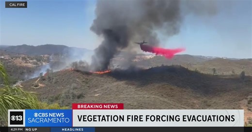 Video shows air drops as crews battle fire in El Dorado County