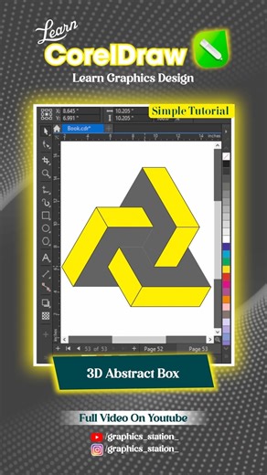 Coreldraw Simple Tutorial for 3D abstract design #logo #vector #3d #graphicsdesign