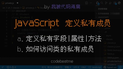 JavaScript 定义类的私有成员（字段、方法、属性），以及私有成员的访问｜JS 教程