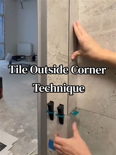Standard Ceramic Tile Outside Corner Technique. Standard construction process for tile external corner trim #skilledcraftsmen#fypシ゚viral #diy #tile #construction