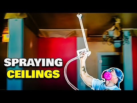 Spraying Ceilings with an Airless sprayer. Painting Ceilings.