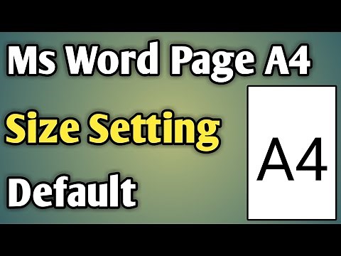 Ms Word Me A4 Size Kaise Kare | Ms Word A4 Page Setting | Default Page Setup In Word