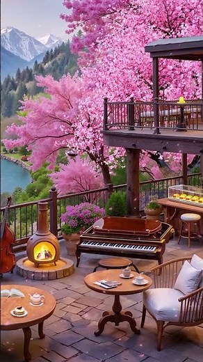 Spring Rooftop Cafe and Relaxing Jazz Music to Study & Unwind #jazz #jazzpiano #smoothjazz