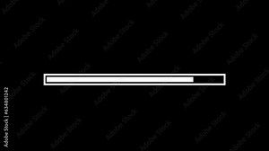 Loading progress bar animation. Loading screen bar progress animation with loading text. Downloading idea bar on a black background 4K Stock Video