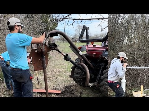 Drilling a water well with a tractor auger Part 1