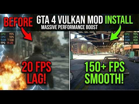 ✅ GTA 4 LAG FIXED Forever with VUKAN DXVK Installation with FULLSCREEN Issue fixed