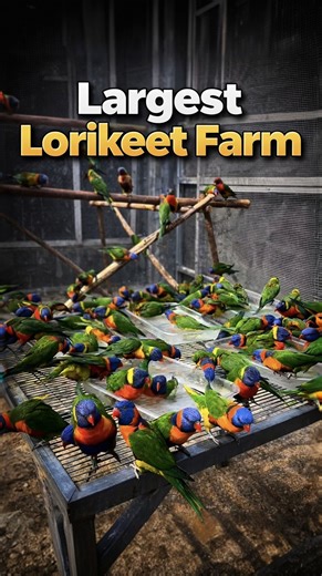 Welcome to the Largest Lorikeet Farm 🌈 Hundreds of vibrant lorikeets feeding and flying together — a true paradise for bird lovers! #Lorikeet #ParrotFarm #BirdAviary #ColorfulBirds #ParrotLovers #ExoticBirds | Nihal Bird's Canvass