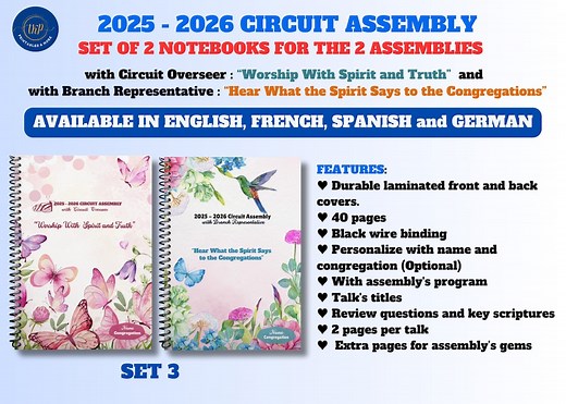 2025-2026 JW Circuit Assembly With Branch Representative and Circuit Overseer ~ Set of 2 Notebooks in 3 Sizes and 6 Designs ~ 4 Languages - Etsy