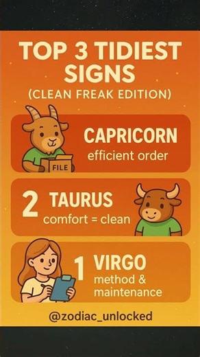 Top 3 Tidiest Zodiac Signs🧽
