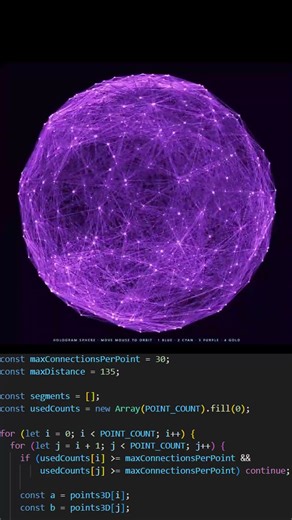 Hologram Sphere Network --Three.js.@animatewithCss17 #htmlcssjavascript #webdevelopment #coding