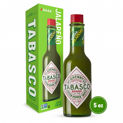 Tabasco Green Pepper Sauce, 5 oz Regular Glass Bottle, Gluten Free