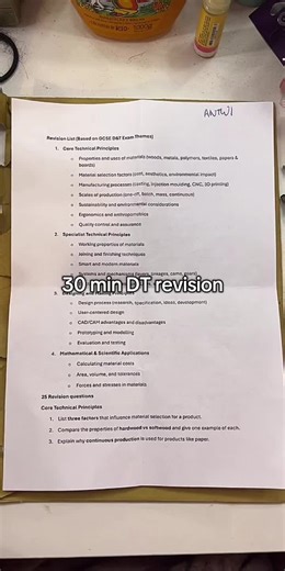 Any exam board, 25 DT revision questions #designtechnology #dtrevision #dt #gcsedt #gcserevision
