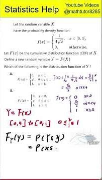 [ University Statistics / AP exam / IB exam ] Transforming a Random Variable to Uniform Distribution