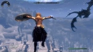 Skyrim Invincible Battle vs The Dragon Boss Bahamut