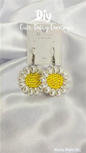 Diy Cute Daisy Earrings #diy #craft #shorts #viralshorts #daisy #diyearrings #handmade #artandcraft