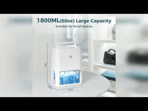Review: 60 OZ Dehumidifiers for Home, Dual-Semiconductor Quiet Dehumidifier with Timer Sleep M...