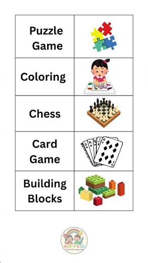 Indoor & Outdoor Games Vocabulary for Kids 🎮⚽ Learn Game Names Easy & Fun! #shorts