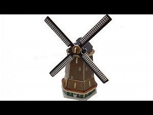 DIY Miniature Holland Windmill ~ Robotime 3D Wood Craft Construction Kit