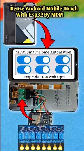 No Waste! Reuse Android Mobile Display as Touch Interface for Arduino/ESP32 #diyelectronics #short