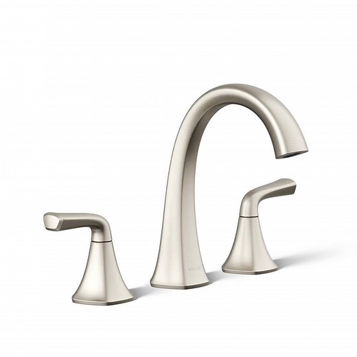 Reviews for KOHLER Sundae 8 in. Widespread Double Handles Bathroom Faucet in Vibrant Brushed Nickel | Pg 1 - The Home Depot
