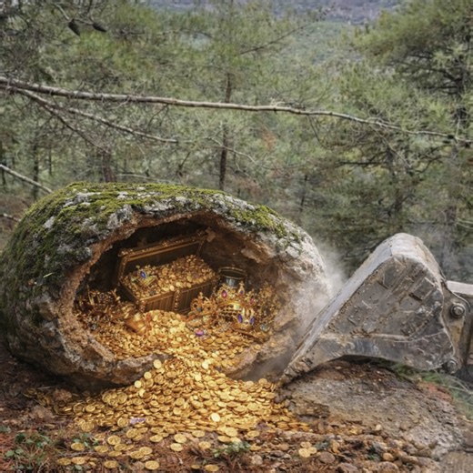 I broke the rock and took the treasure. | Adventure man